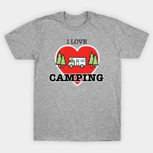 I Love Camping - Heart and Motorhome - Class C T-Shirt